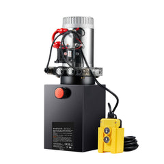 Hydraulic Pump, 10 Quart Hydraulic Power Unit, Double Acting Dump Trailer Pump, 0.91 GPM Flow Rate, 3200 PSI Max Relief Pressure, DC 12V Hydraulic Pump for Dump Trailer Car Lifting