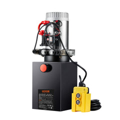 Hydraulic Pump, 10 Quart Hydraulic Power Unit, Double Acting Dump Trailer Pump, 0.91 GPM Flow Rate, 3200 PSI Max Relief Pressure, DC 12V Hydraulic Pump for Dump Trailer Car Lifting