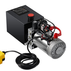 Hydraulic Pump, 8 Quart Hydraulic Power Unit, Single Acting Dump Trailer Pump, 0.91 GPM Flow Rate, 3200 PSI Max Relief Pressure, DC 12V Hydraulic Pump for Dump Trailer Car Lifting