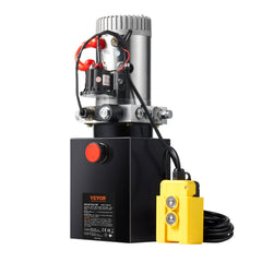 Hydraulic Pump, 8 Quart Hydraulic Power Unit, Single Acting Dump Trailer Pump, 0.91 GPM Flow Rate, 3200 PSI Max Relief Pressure, DC 12V Hydraulic Pump for Dump Trailer Car Lifting