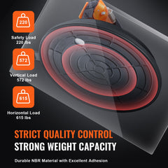 Glass Suction Cup, 203 mm 2 Pack 278 kg Capacity, Vacuum Suction Cup with ABS Handle and Carry Box, Heavy Duty Industrial Suction Cup Lifter Tool for Glass, Granite, Tile, Metal, Wood Lifting