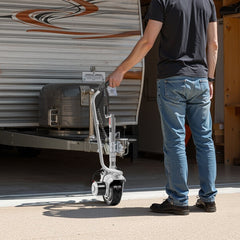 Electric Trailer Dolly, 2.5 T Towing Capacity, 380W 12V Motorized Jockey Wheel with 7 m/min Moving Speed, 31-63 cm Adjustable Clamp Height & 20.3 cm Rubber Tire, For Moving Caravan Boat