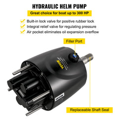 Hydraulic Boat Steering Kit, 300HP Hydraulic Steering Kit Helm Pump, Hydraulic Outboard Steeing Kit with 4267 mm Hydraulic Steering Hose for Boat Steering System