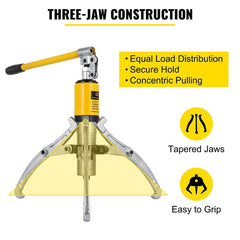Hydraulic Gear Puller, 15 Ton Max. Capacity Hydraulic Puller, 2 or 3 Jaws Bearing Hub Separator, 3.9"- 11.8" Hydraulic Puller Separator Tool for Pulling Hubs, Flanges, Gears, Bearings