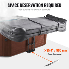 Hot Tub Cover Lift, Spa Cover Lift, Hydraulic, Height 84.07cm - 104.9cm Width 134.87cm - 234.95cm Adjustable, Installed Underneath on one Sides, Suitable for Various Sizes of Hot Tubs, Spa