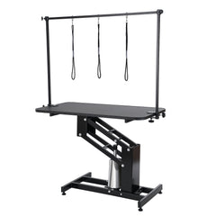 109cm Hydraulic Pet Grooming Table, Heavy Duty Dog Grooming Arm for Medium/ Small Dogs, Height Adjustable Dog Grooming Station, Anti Slip Tabletop /Dog Grooming Station, Max Bearing 182kg