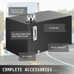 Hydraulic Fluid Reservoir Tank 10 Gallon Hydraulic Oil Reservoir Hydraulic Steel Tank Reservoir, Hydraulic Oil Tank Reservoir, Hydraulic Reservoir with a Temp Gauge