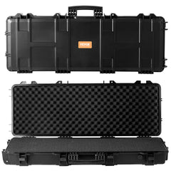 Rifle Case, Rifle Hard Case with 3 Layers Fully-protective Foams, 42 inch lockable Hard Gun Case with Wheels, IP67 Waterproof & Crushproof, for Two Rifles or Shotguns, Airsoft Gun