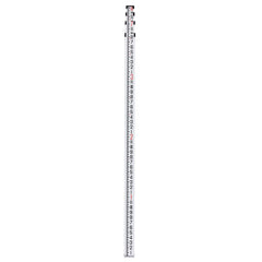 Aluminum Grade Rod, 14-Feet/8ths 4 Sections Telescopic Measuring Rod, Double-Sided Scale 1/8in Leveling Rod Stick, Aluminum Alloy Survey Rod w/ Bubble Level &Carrying Bag for Houses,Walls,Floors