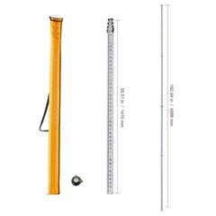 Measuring Rod 16-Feet/10ths 4 Sections Telescopic Grade Rod 1/10ft w/ Bag