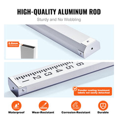 Aluminum Grade Rod, 9-Feet/8ths 3 Sections Telescopic Measuring Rod, Double-Sided Scale 1/8in Leveling Rod Stick,Aluminum Alloy Survey Rod with Bubble Level &Carrying Bag for Houses,Walls,Floors
