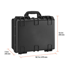 Hard Pistol Case, Heavy Duty Hard Gun Case with XPE Foam Interior, Waterproof Pistol Storage Box with Customizable Lining & Handle for Gun, Lenses, Camera, Gear, TSA Compliant, 475x415x215 mm