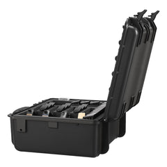 Hard Pistol Case, Heavy Duty Hard Gun Case with XPE Foam Interior, Waterproof Pistol Storage Box with Customizable Lining & Handle for Gun, Lenses, Camera, Gear, TSA Compliant, 475x415x215 mm