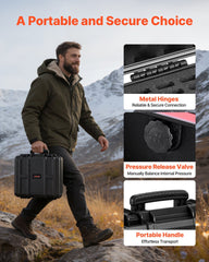 Hard Pistol Case, Heavy Duty Hard Gun Case with XPE Foam Lining, Waterproof Pistol Storage Box with Customizable Interior & Handle for Gun, Lenses, Camera, Gear, TSA Compliant, 491x434x211 mm