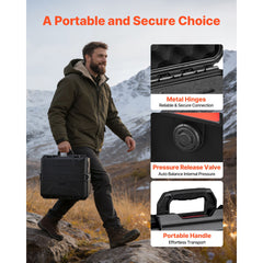Hard Pistol Case, Heavy Duty Hard Gun Case with XPE Foam Lining, Waterproof Pistol Storage Box with Customizable Interior & Handle for Gun, Lenses, Camera, Gear, TSA Compliant, 556x455x225 mm