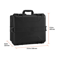 Hard Pistol Case, Heavy Duty Hard Gun Case with XPE Foam Lining, Waterproof Pistol Storage Box with Customizable Interior & Handle for Gun, Lenses, Camera, Gear, TSA Compliant, 556x455x225 mm