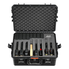 Hard Pistol Case, Heavy Duty Hard Gun Case with XPE Foam Lining, Waterproof Pistol Storage Box with Customizable Interior & Handle for Gun, Lenses, Camera, Gear, TSA Compliant, 556x455x225 mm