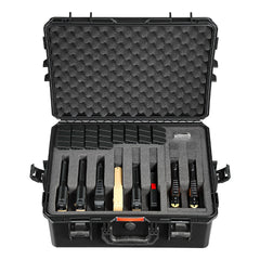 Hard Pistol Case, Heavy Duty Hard Gun Case with XPE Foam Lining, Waterproof Pistol Storage Box with Customizable Interior & Handle for Gun, Lenses, Camera, Gear, TSA Compliant, 556x455x225 mm