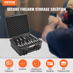 Hard Pistol Cases with Pre-cut Lining Lockable Pistol Case for 6 Pistol