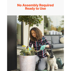 Tall Planter Set of 2 Round Tapered Plant Pots 53 cm for Outdoor Indoor