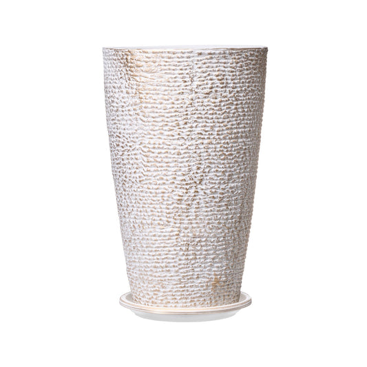 Tall Planter Set of 2 Round Tapered Plant Pots 53 cm for Outdoor Indoor
