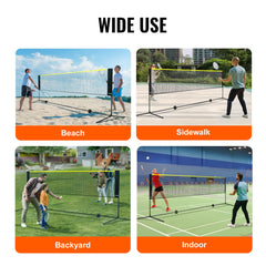 Badminton Net, Height Adjustable Volleyball Net, 10ft Wide Foldable Pickleball Net, Portable Easy Setup Tennis Net Set with Poles, Stand and Carry Bag, for Kids Backyard Game Indoor Outdoor Use