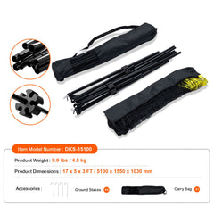 Badminton Net, Height Adjustable Volleyball Net, 17ft Wide Foldable Pickleball Net, Portable Easy Setup Tennis Net Set with Poles, Stand and Carry Bag, for Kids Backyard Game Indoor Outdoor Use