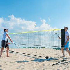 Badminton Net, Height Adjustable Volleyball Net, 17ft Wide Foldable Pickleball Net, Portable Easy Setup Tennis Net Set with Poles, Stand and Carry Bag, for Kids Backyard Game Indoor Outdoor Use