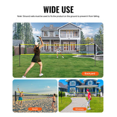 Badminton Net Set, Outdoor Backyard Beach Park Badminton Net, Portable Badminton Equipment Set, Adults Kids Badminton Net with Poles, Carrying Bag, 4 Iron Rackets, and 3 Nylon Shuttlecocks