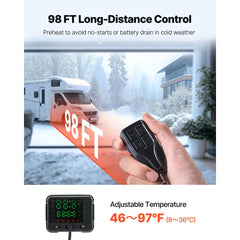 Diesel Air Heater, 8 kW DC12-24V, Fast Heating Diesel Parking Heater with Remote Control and Color Digital Display, 10L Fuel Tank, Low Noise, Voice Announcement, for RV, Truck, Boat and Trailer