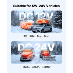Diesel Air Heater, 8 kW DC12-24V, Fast Heating Diesel Parking Heater with Remote Control and Color Digital Display, 10L Fuel Tank, Low Noise, Voice Announcement, for RV, Truck, Boat and Trailer