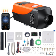 Bluetooth App Control Diesel Air Heater, 12V 2KW Diesel Heater with Automatic Altitude Adjustment, Remote Control and LCD, Diesel Parking Heater for RV Trailer Camper Van Boat And Indoors