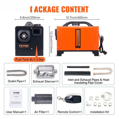 Diesel Air Heater, 12V 5KW All-on-one Diesel Heater with Remote Control and LCD Display, 5L Fuel Tank Portable Diesel Parking Heater, Rapid Heating for RV Trailer Camper Van Boat