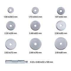 Bearing Press Kit, 10 Pcs, Bearing Race and Seal Driver Set with 9 Bushings and Handle Shaft, Bushing Driver Tool Set, Heavy Duty Aluminum Alloy Removal Installation Tool Kit with Storage Case