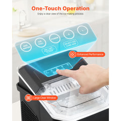 Portable Countertop Ice Maker 26Lbs/24H Self-Cleaning with Scoop Basket