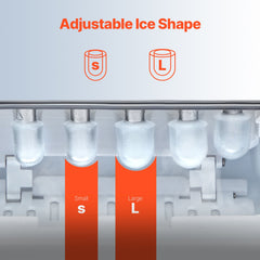 Portable Countertop Ice Maker 26Lbs/24H Self-Cleaning with Scoop Basket