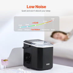 Portable Countertop Ice Maker 26Lbs/24H Self-Cleaning with Scoop Basket