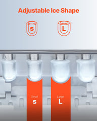 Portable Countertop Ice Maker 33Lbs/24H Self-Cleaning with Scoop Basket