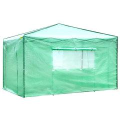 12\'x 8\'x 8\' Pop-Up Greenhouse, Set Up in Minutes, Portable Greenhouse with Doors & Windows. High Strength PE Cover & Powder-Coated Steel Construction