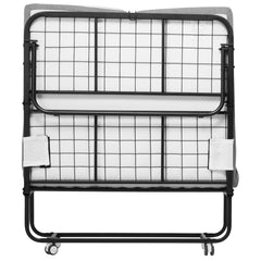 Rollaway Bed, 96.5 cm x 190 cm Folding Bed with 10 cm Mattress, Twin Size Foldable Bed with Sturdy Metal Frame & Memory Foam Mattress, Portable Roll Away Bed with Mattress, for Adults, Guest