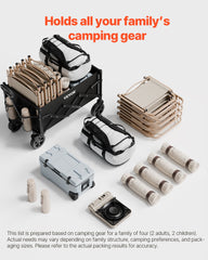 Collapsible Wagon Carts, 120L & 225LBS Folding Wagons with All-Terrain Wheels, Heavy Duty Outdoor Utility Cart with Adjustable Handle, Portable Camping Cart for Beach Grocery Garden Black