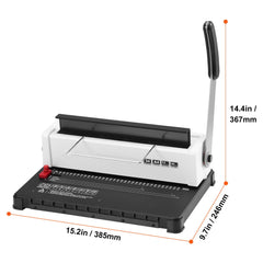 Coil Spiral Binding Machine, Manual Book Maker 34-Holes Binding 120 Sheets, Punch Binder with Adjustable Side Margin, for Letter Size, A4, A5