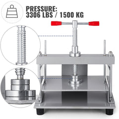 Manual Paper Press Machine, 12x8.6 inch for A4 Sized Papers Flatting Machine, 10cm Thickness Steel Frame Manual Flat Paper Press Machine, Papermaking Book Press
