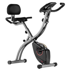 Folding Exercise Bike, Foldable Fitness Stationary Bike, Adjustable Magnetic Resistance Stationary Bike, Upright Indoor Cycling Bike for Home Gym Workout, Comfortable Seat Cushion, LCD Monitor