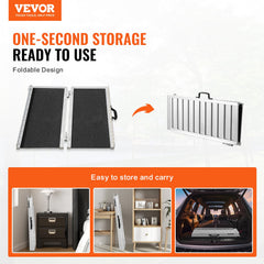 Portable Wheelchair Ramp 2FT, Non-Slip Aluminum Folding Handicap Ramp, Door Threshold Ramps for Wheelchair for Home,Wheel Chair Ramp Steps, Cars, Scooter, Cart, Curbs, Stairs