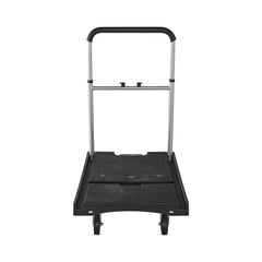 Foldable Push Cart Dolly, 149.69 kg Capacity, Folding Platform Truck with Swivel Wheels, Moving Platform Hand Truck Flatbed Cart, Adjustable Push Handle, for Easy Storage, 680 x 495 x 115 mm