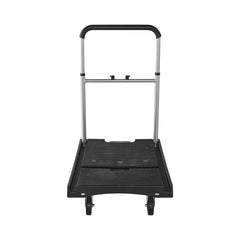 Foldable Push Cart Dolly, 149.69 kg Capacity, Folding Platform Truck with Swivel Wheels, Moving Platform Hand Truck Flatbed Cart, Adjustable Push Handle, for Easy Storage, 680 x 495 x 115 mm