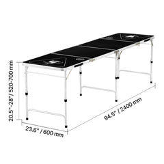 2.4 m Folding Beer Pong Tailgate Table Party Drinking Game Carrying Handle