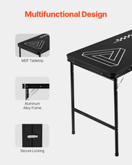 2.4 m Folding Beer Pong Tailgate Table Party Drinking Game Carrying Handle