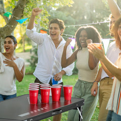 2.4 m Folding Beer Pong Tailgate Table Party Drinking Game Carrying Handle